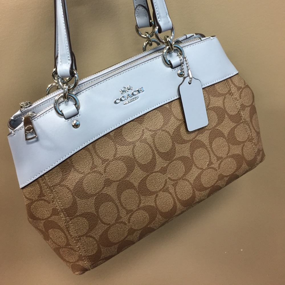 Coach Signature Coated Canvas Leather Carryall Bag